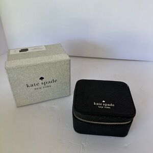 Kate Spade Black Glitter Travel Jewelry Box With Case
